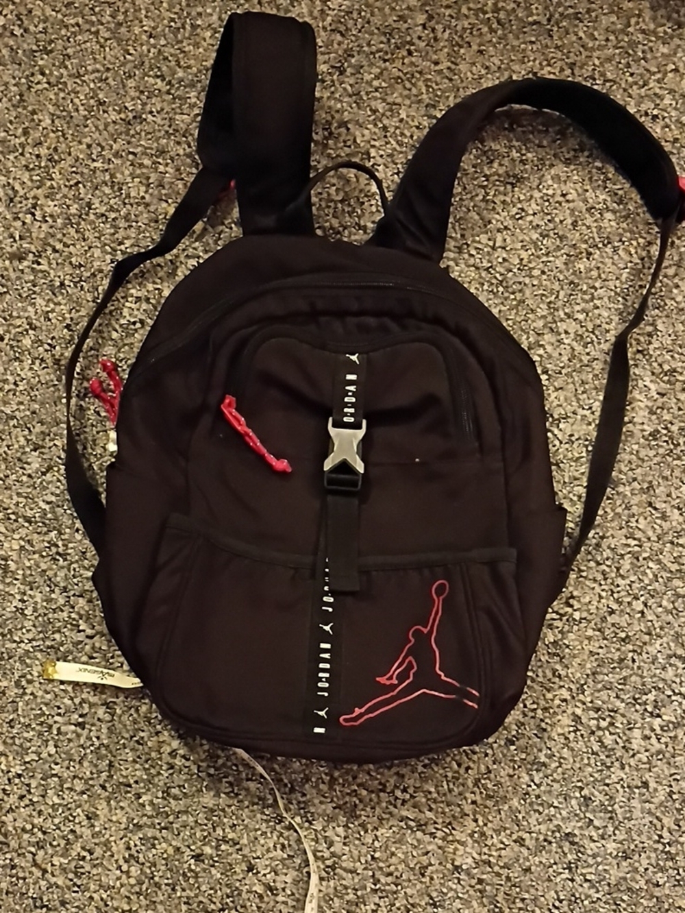 Jordan Black Backpack with Red Jumpman & Accent Details